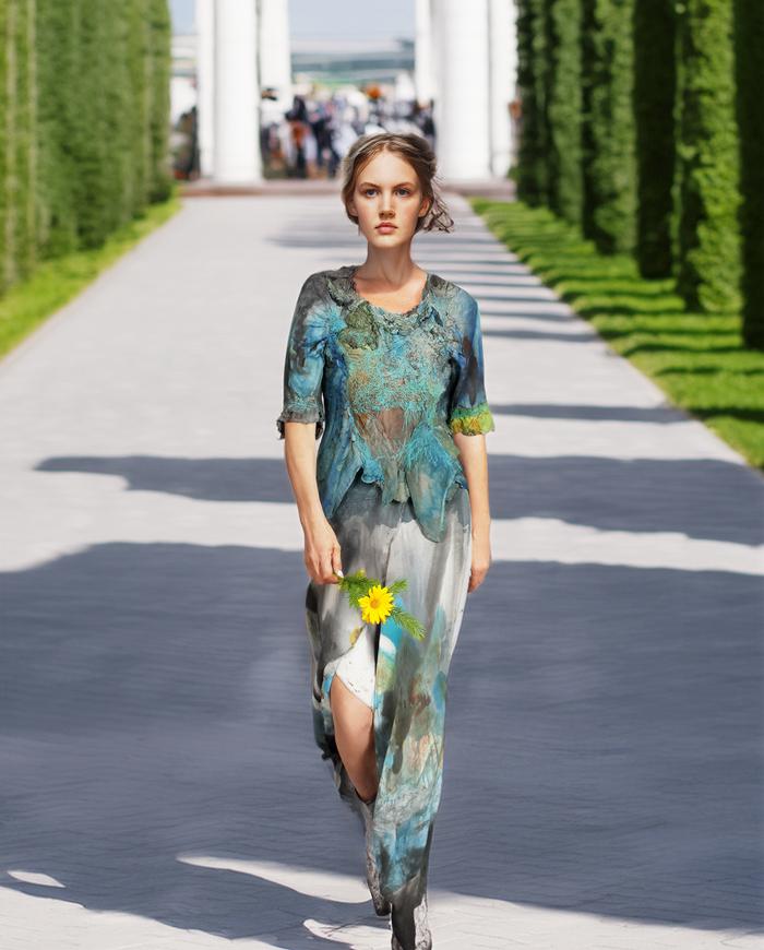 'a textured breeze' detailed asymmetrical silk blouse