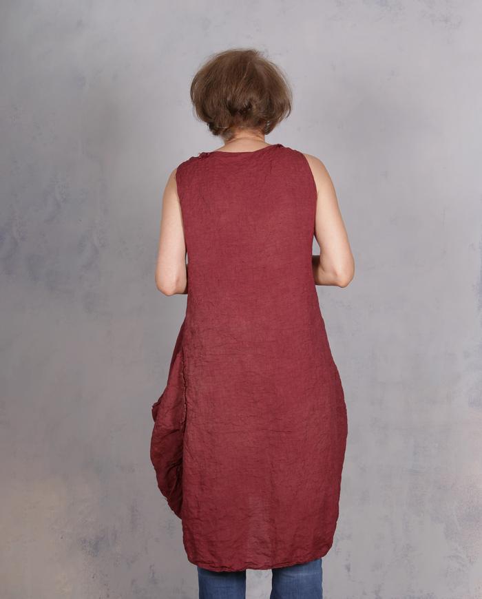 'a breath of cordovan air' European linen bubble tunic/dress