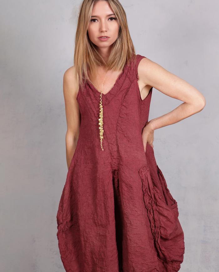 'a breath of cordovan air' European linen bubble tunic/dress