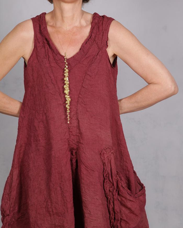 'a breath of cordovan air' European linen bubble tunic/dress