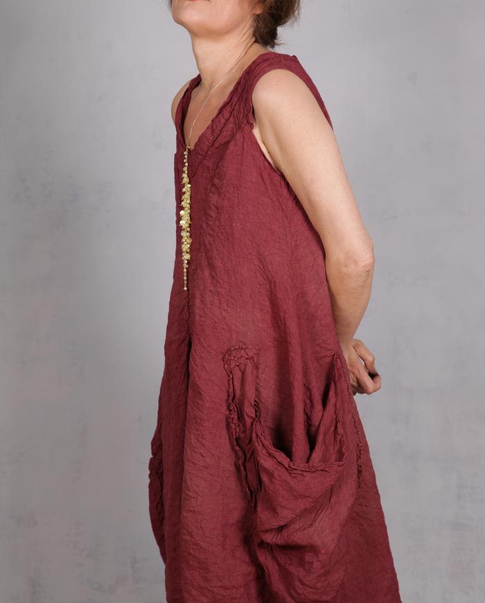 'a breath of cordovan air' European linen bubble tunic/dress