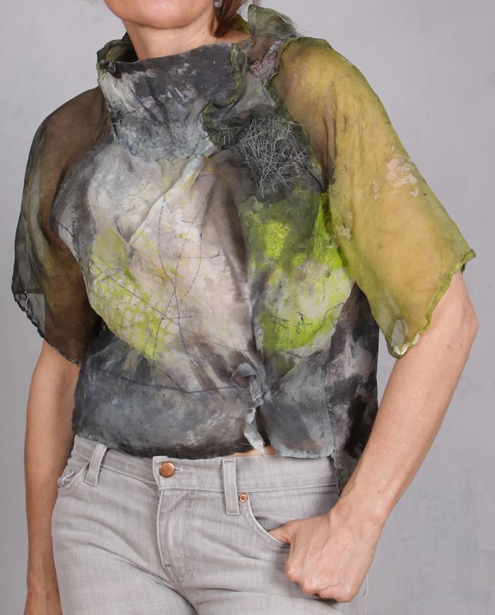 'limes and lemon juice' avant-garde organza blouse