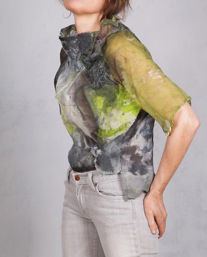 'limes and lemon juice' avant-garde organza blouse