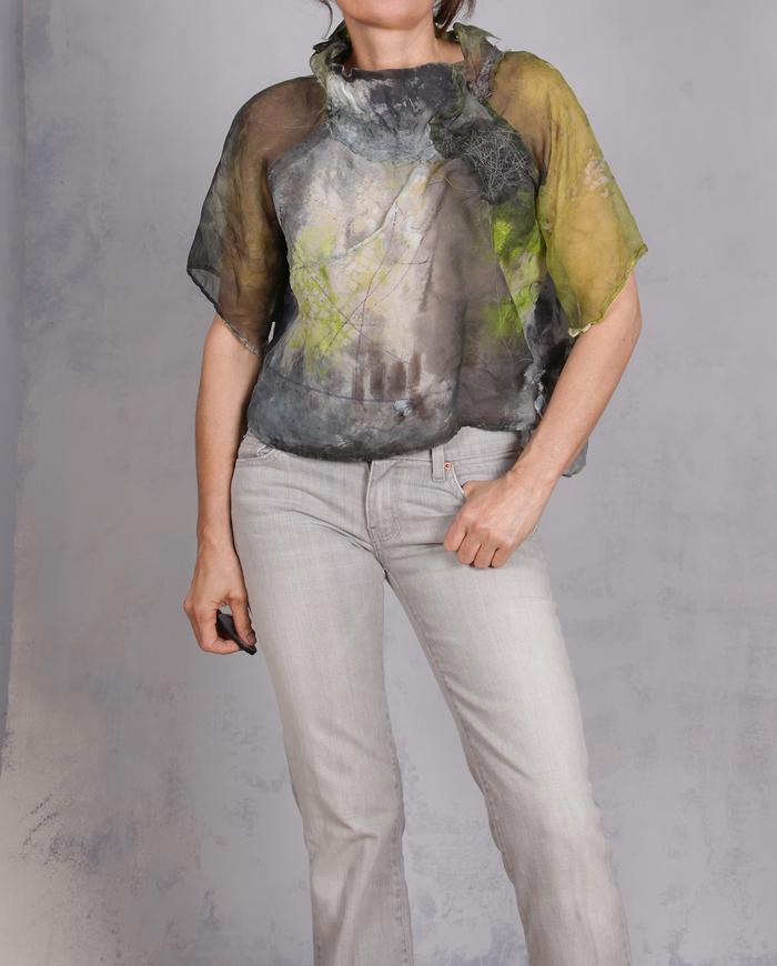 'limes and lemon juice' avant-garde organza blouse
