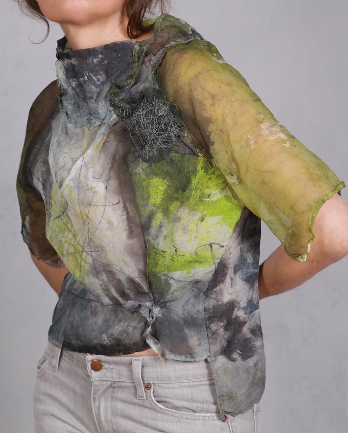 'limes and lemon juice' avant-garde organza blouse