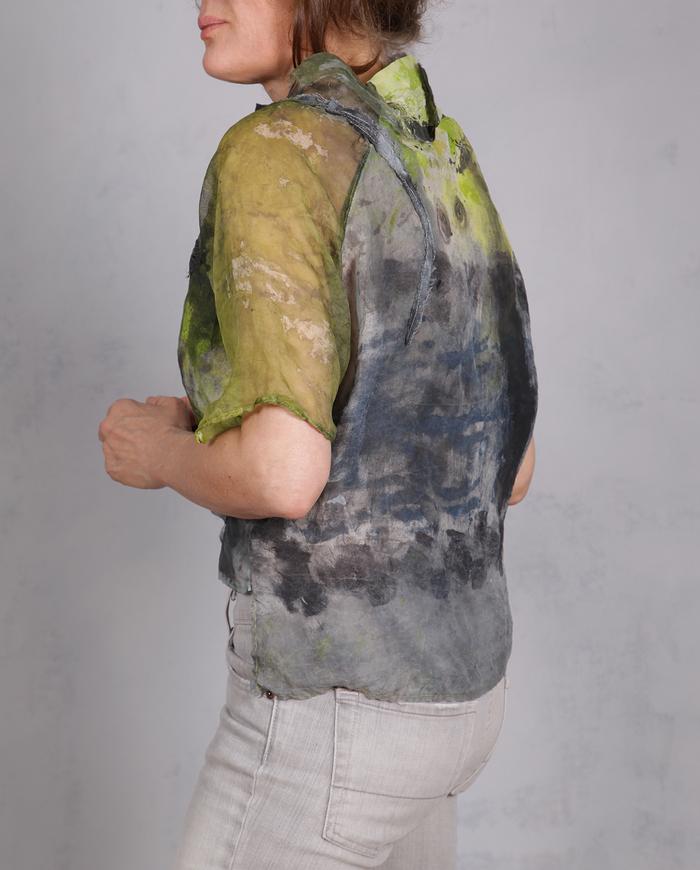 'limes and lemon juice' avant-garde organza blouse