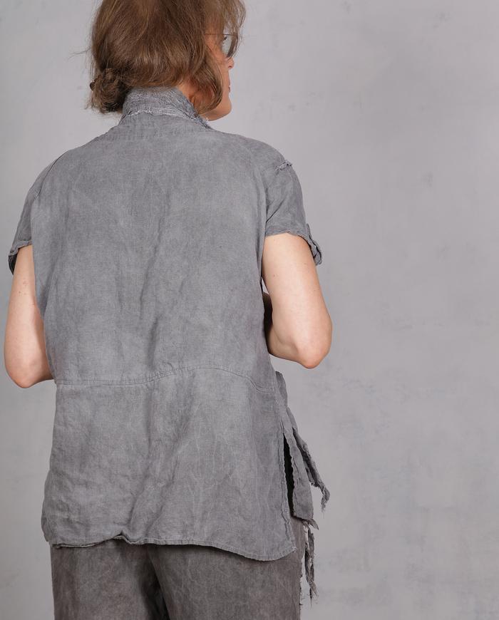 'fog and flax' asymmetrical linen blouse