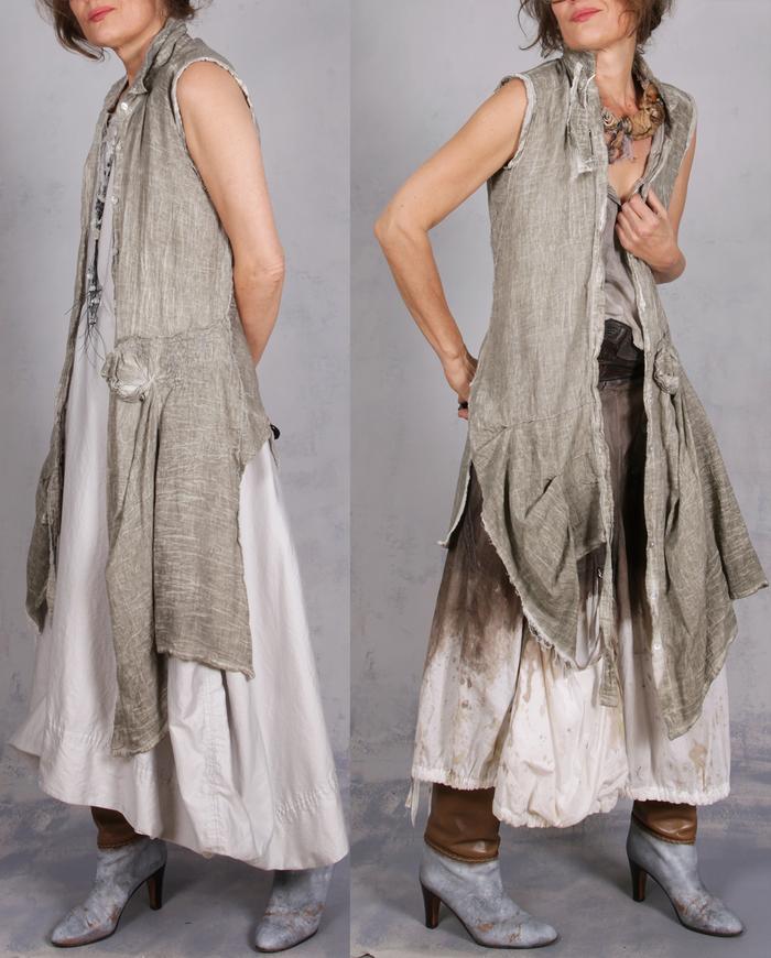 'running through gray moss' weightless overlay vest or tunic