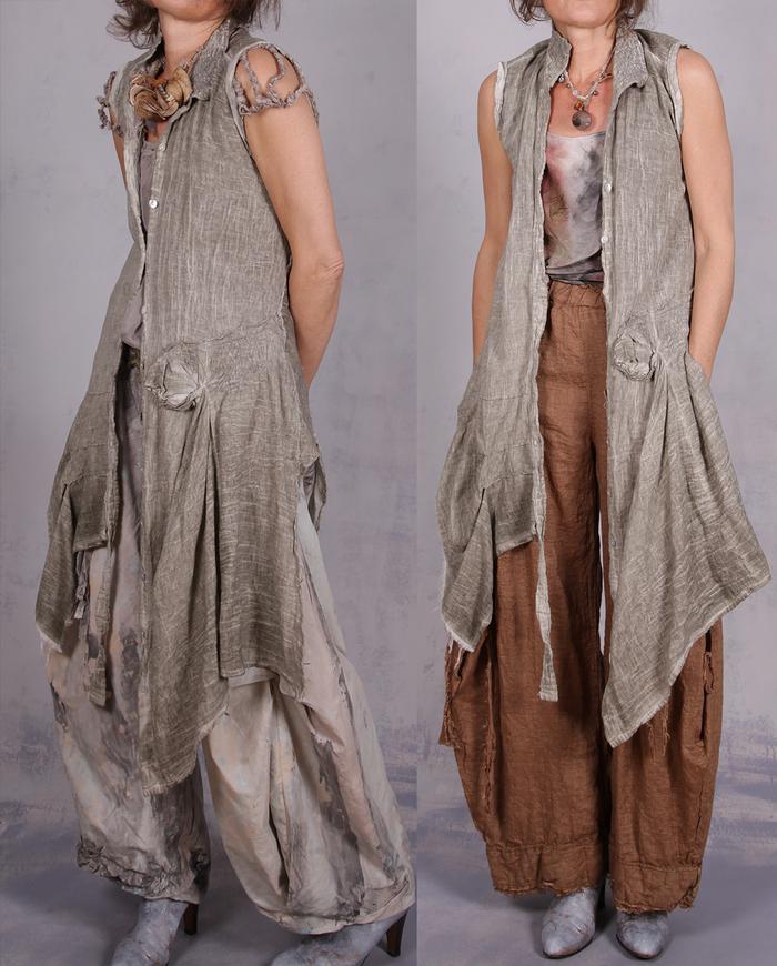 'running through gray moss' weightless overlay vest or tunic