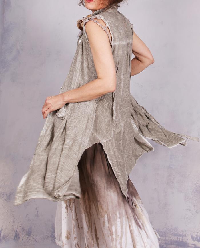 'running through gray moss' weightless overlay vest or tunic