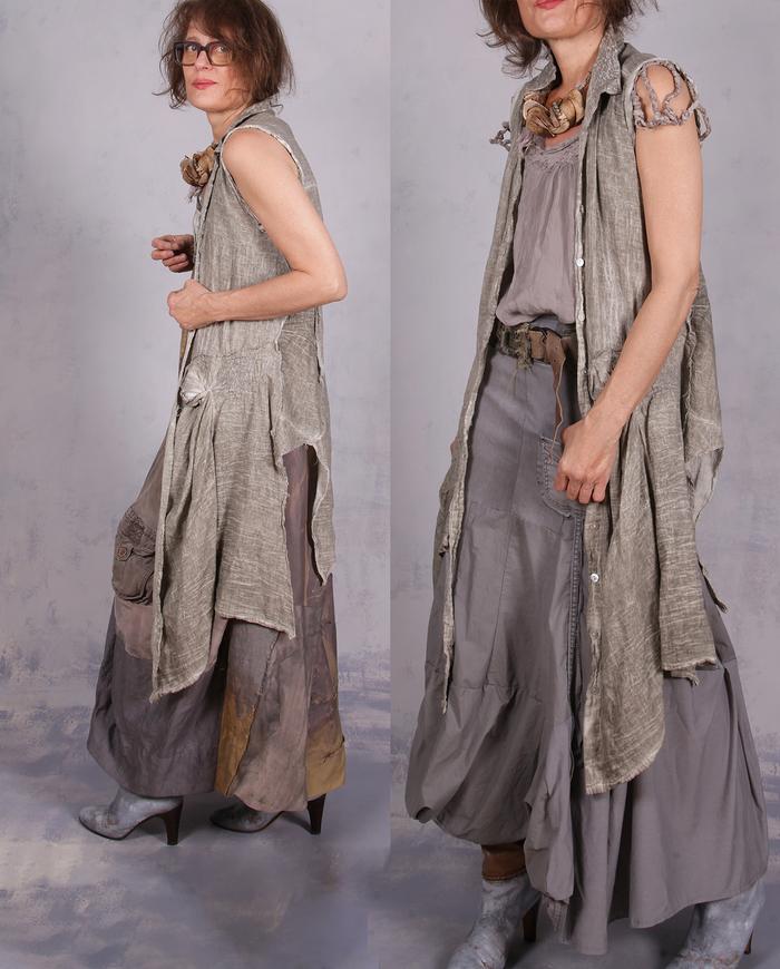'running through gray moss' weightless overlay vest or tunic