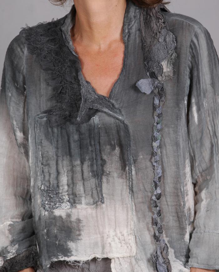 'braid me a misty afternoon' hand-painted soft blouse