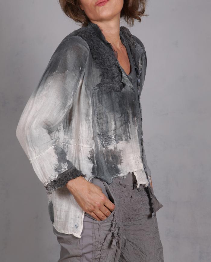 'braid me a misty afternoon' hand-painted soft blouse