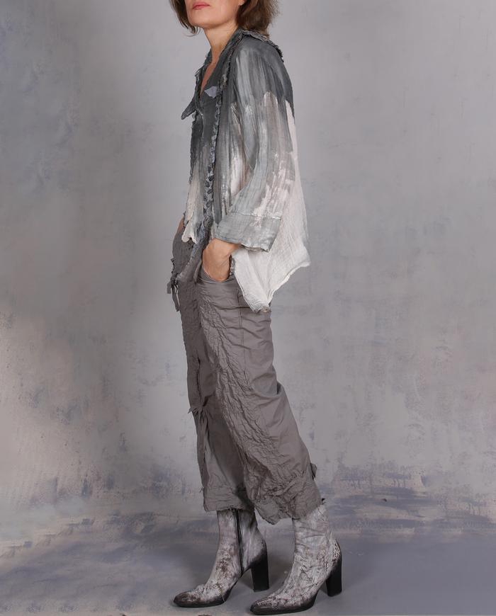'braid me a misty afternoon' hand-painted soft blouse