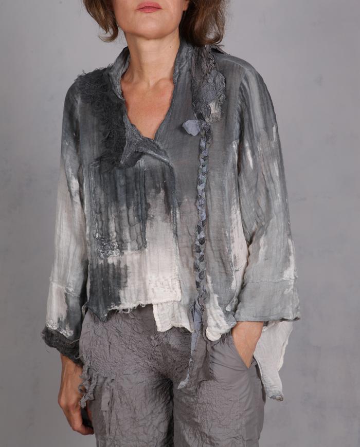 'braid me a misty afternoon' hand-painted soft blouse