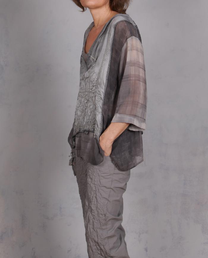 'gray gone wild' layered detailed one size blouse