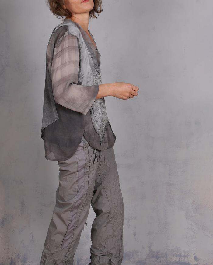 'gray gone wild' layered detailed one size blouse