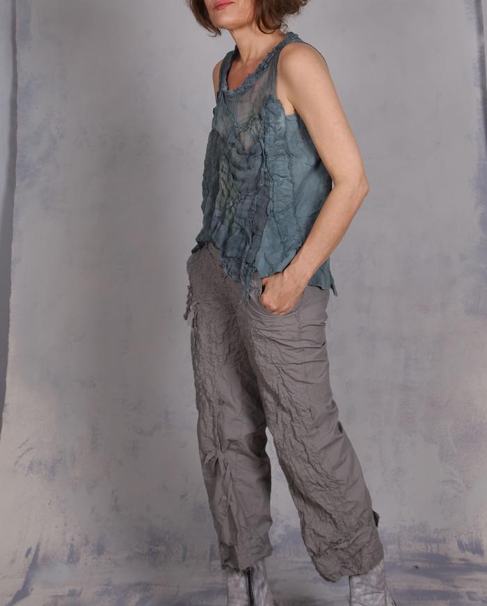 'a little bubbly cloud' textured double layer linen gauze tank top