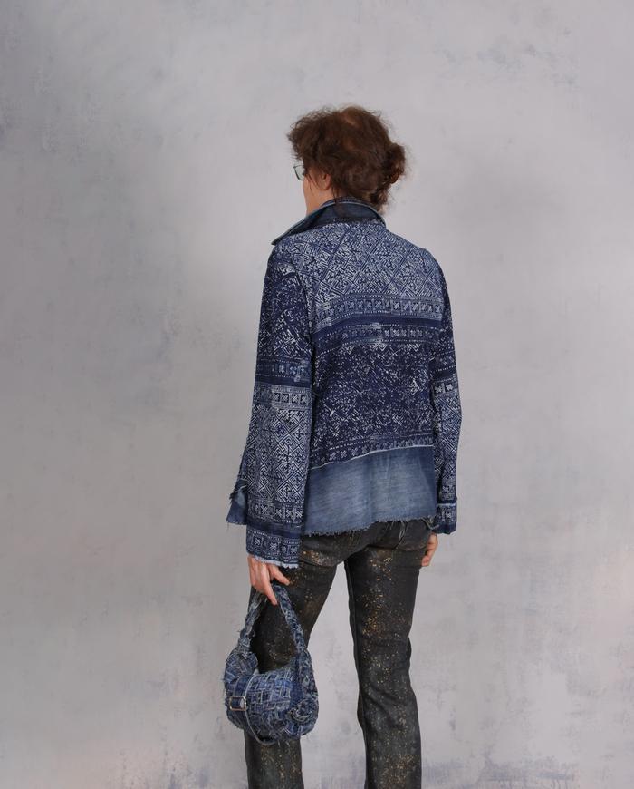 'specks of indigo constellations' artisan one size denim-style jacket