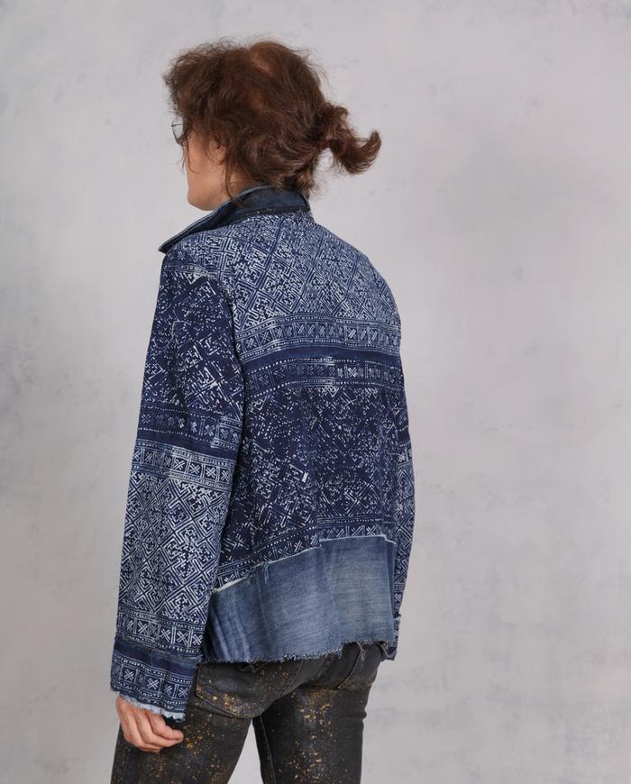 'specks of indigo constellations' artisan one size denim-style jacket