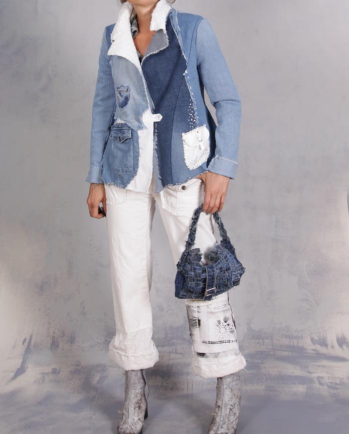 'hand mixed for summer fun' cropped white pants