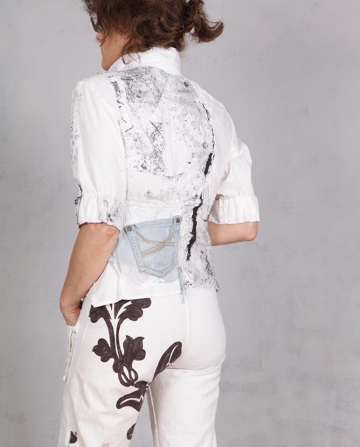 'hand mixed for summer fun' cropped white pants