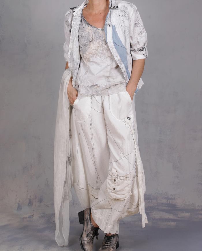 'easy breezy cool' artsy one size cropped b&w pants