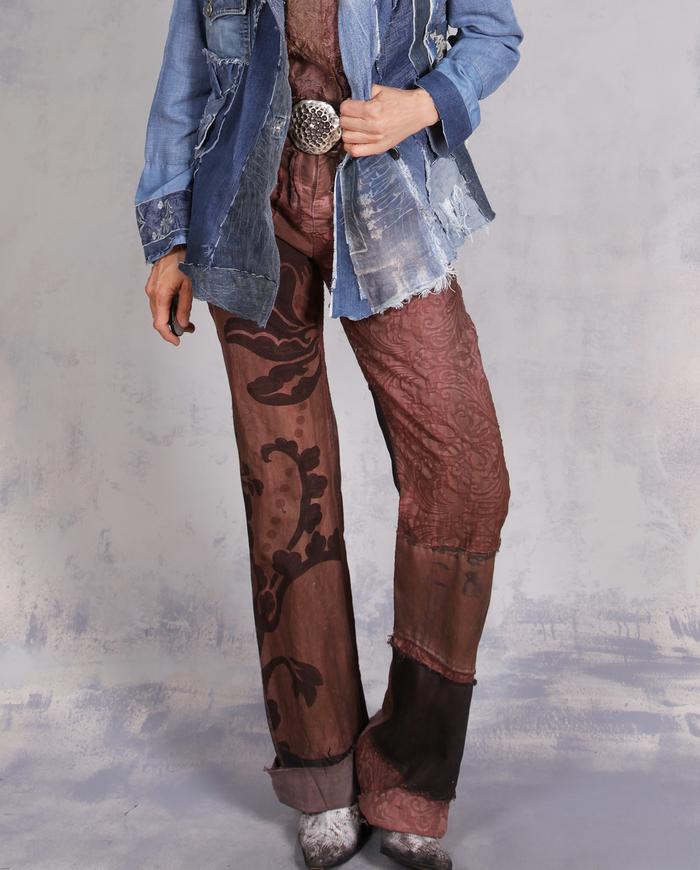 'the cordovan conclusion' hand-dyed straight leg pants