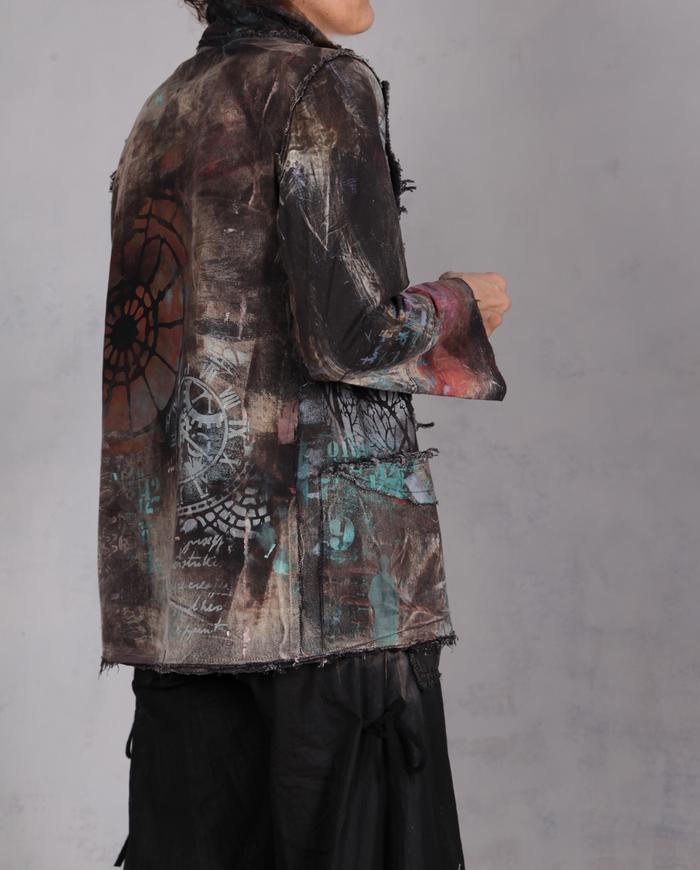 'seeing through an adventurous mind' hand-painted cotton jacket