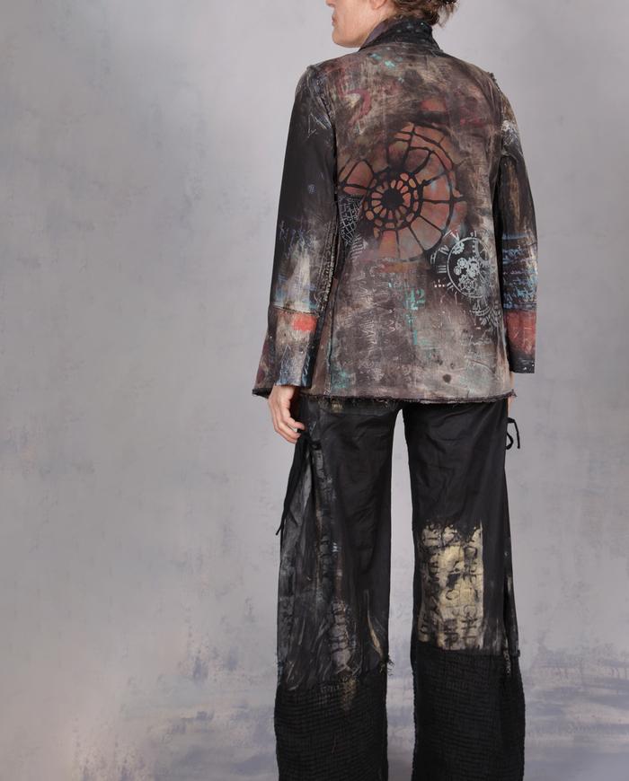 'seeing through an adventurous mind' hand-painted cotton jacket