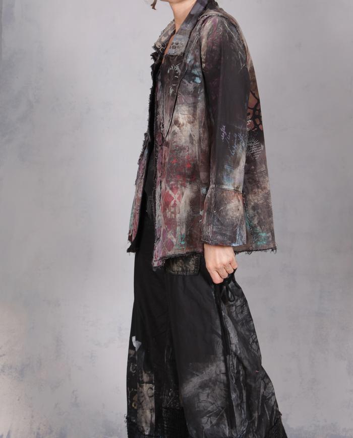 'seeing through an adventurous mind' hand-painted cotton jacket