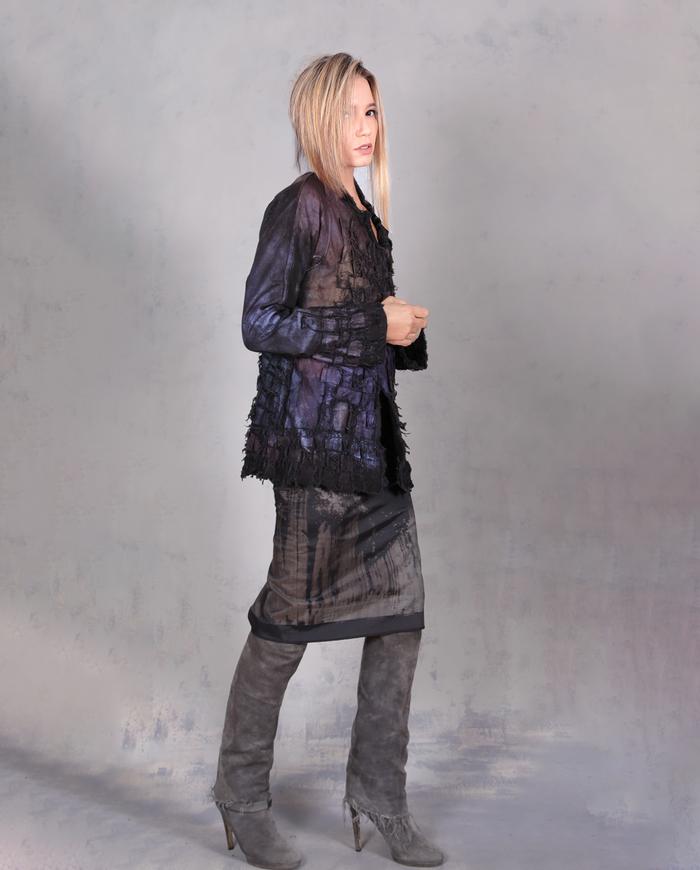 'in the middle of the night' hand-woven art jacket