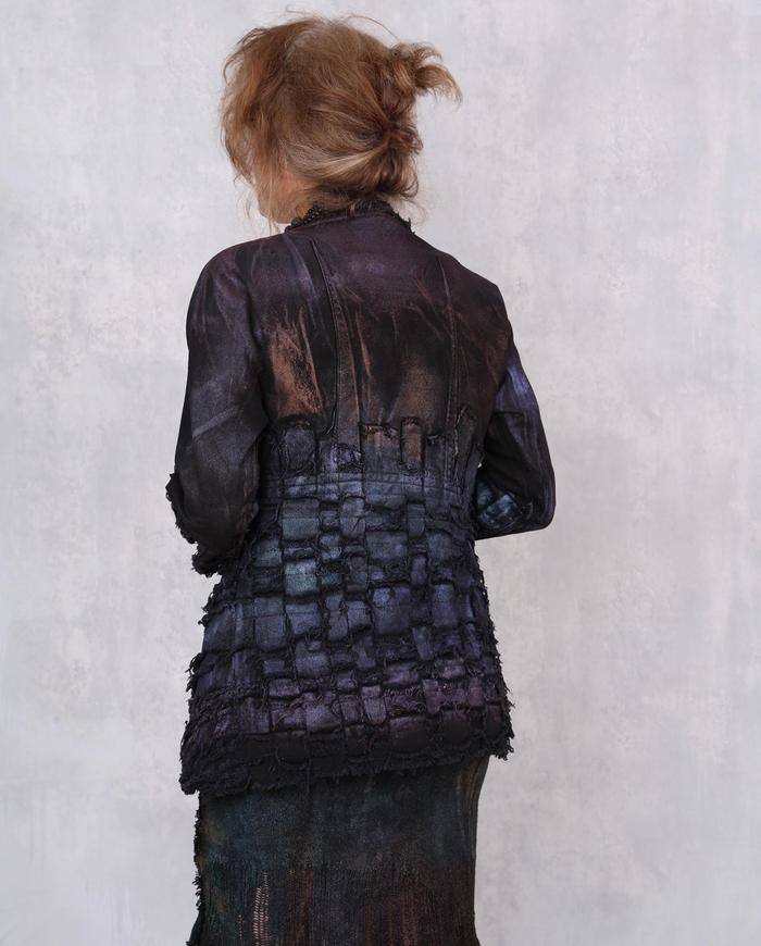 'in the middle of the night' hand-woven art jacket