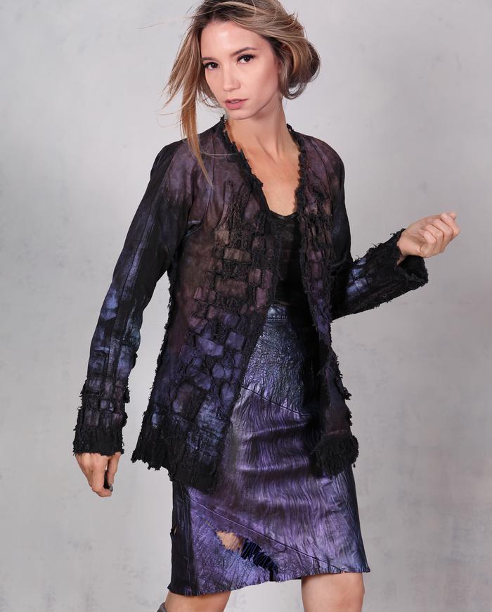 'in the middle of the night' hand-woven art jacket