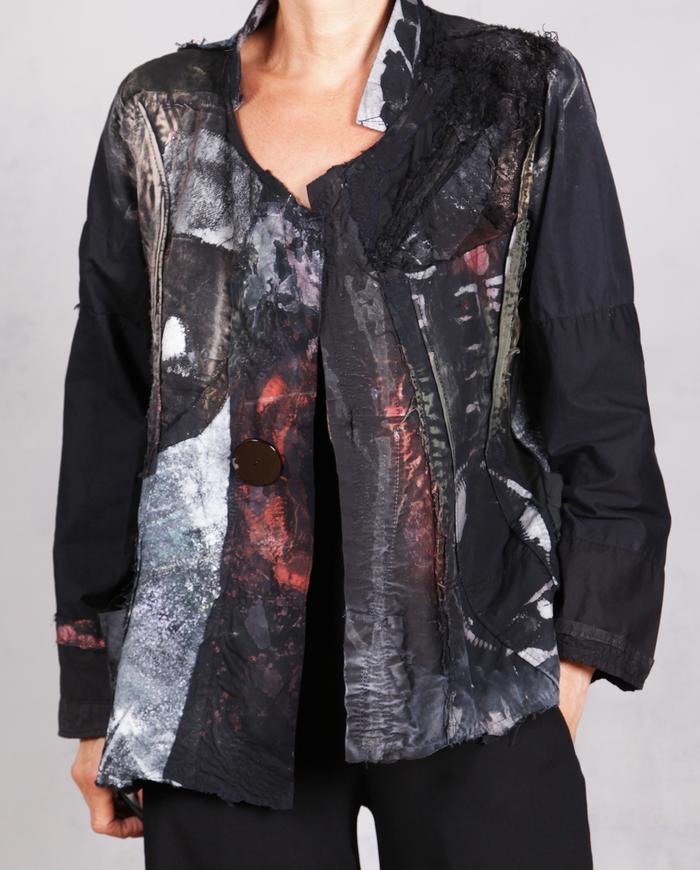 'on a tactile adventure' detailed black jacket