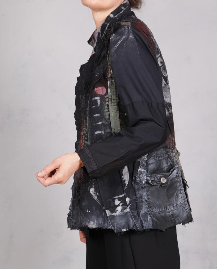 'on a tactile adventure' detailed black jacket