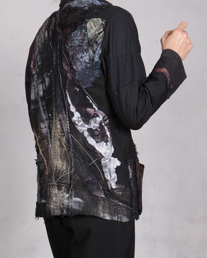 'on a tactile adventure' detailed black jacket