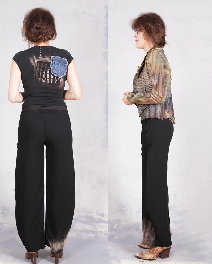 'in perpetual motion' pull-on curved stretch trousers