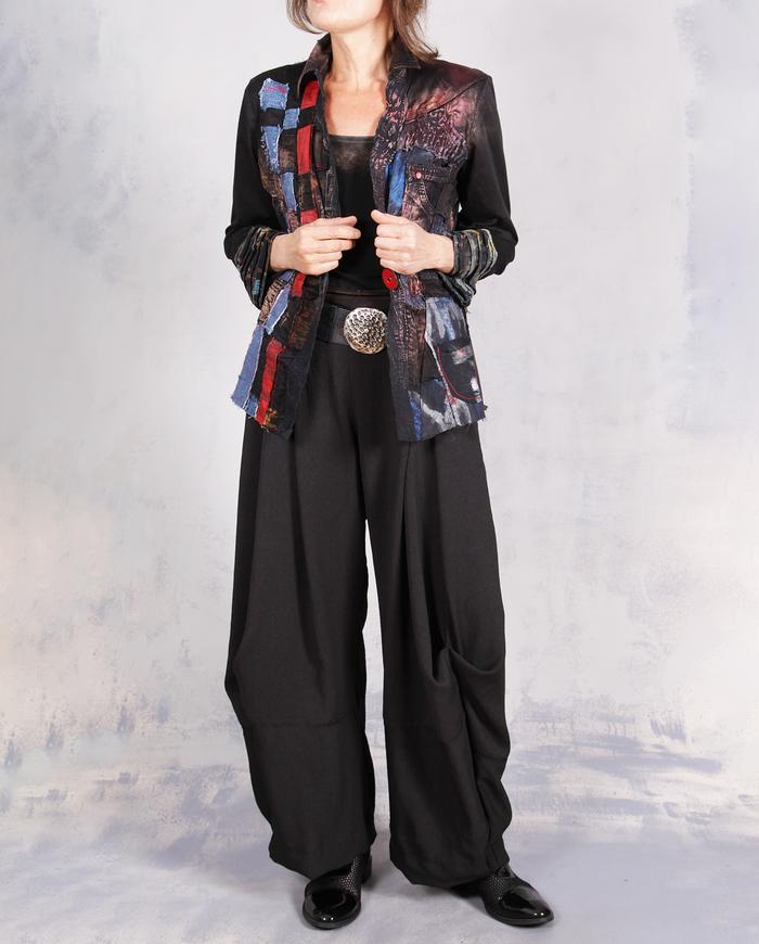 'so simply fluid' loose-fitting curved artsy pants