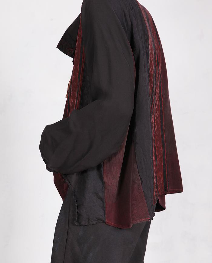 'free the movement' oversized mixed silks blouse
