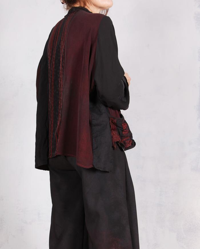 'free the movement' oversized mixed silks blouse