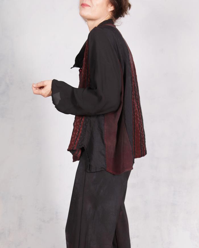 'free the movement' oversized mixed silks blouse