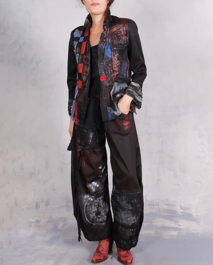'mixed up for the good' tapered painted pants