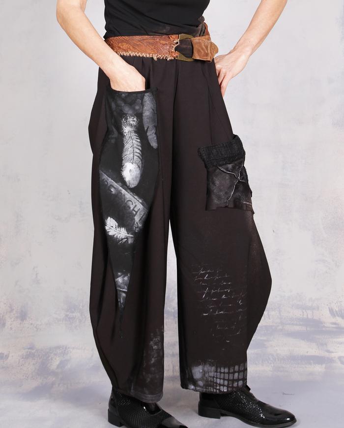 'catch a little dream' sculptural artisan black pants