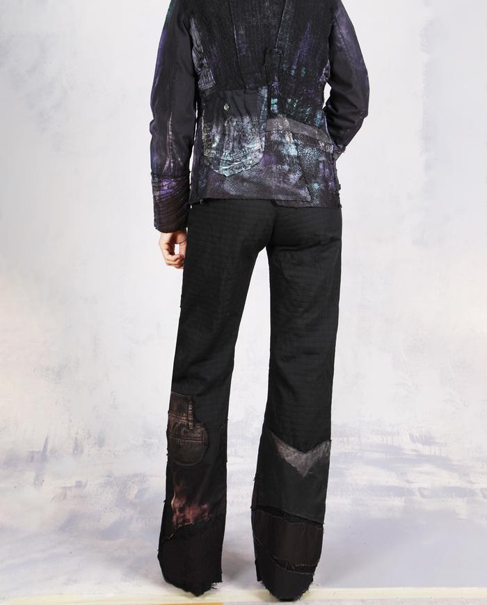 'full of surprises' bootcut detailed black trousers