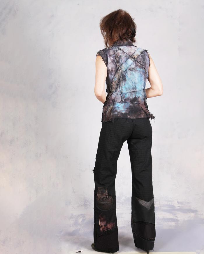'full of surprises' bootcut detailed black trousers