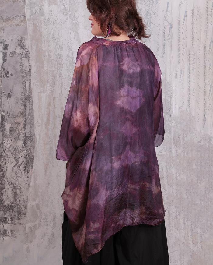 'air wear' parachute silk weightless tunic in plum