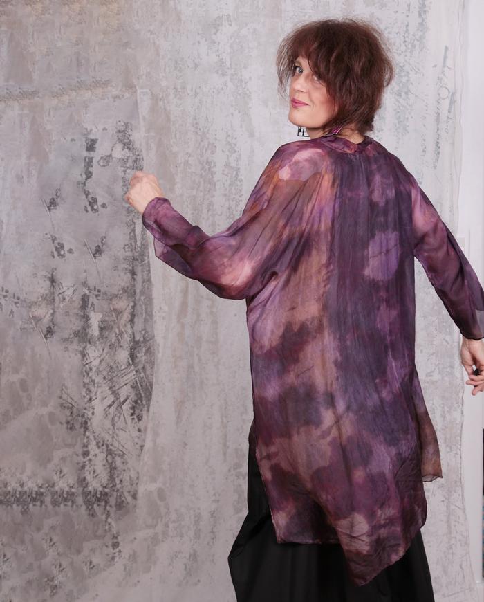 'air wear' parachute silk weightless tunic in plum