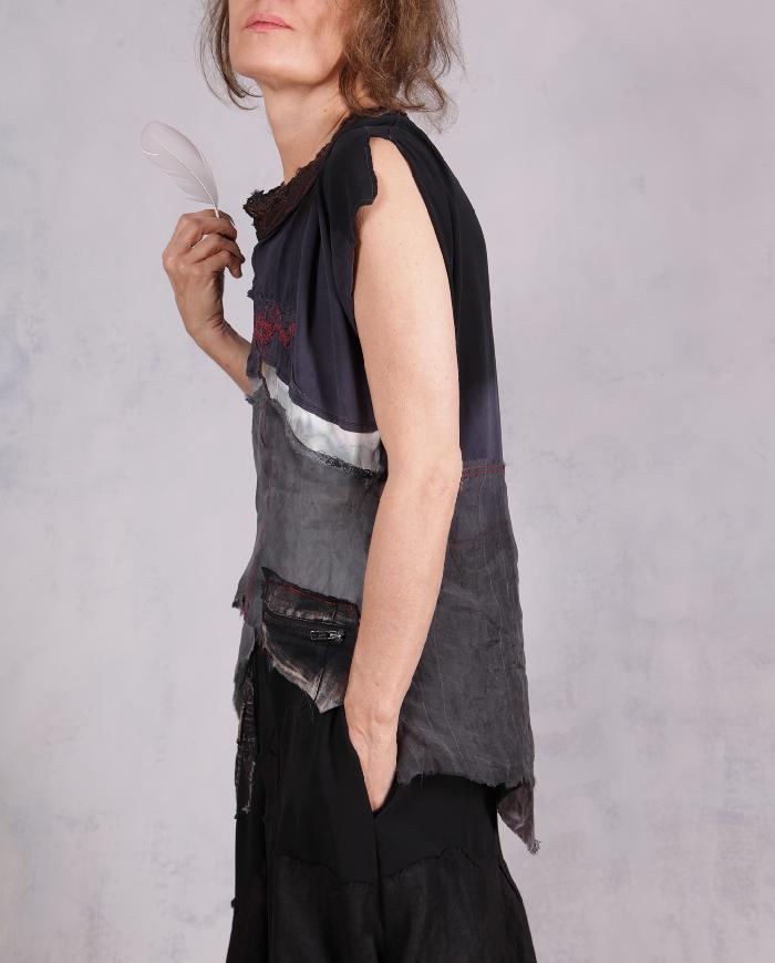 'feather soft shadows' asymmetrical modern top