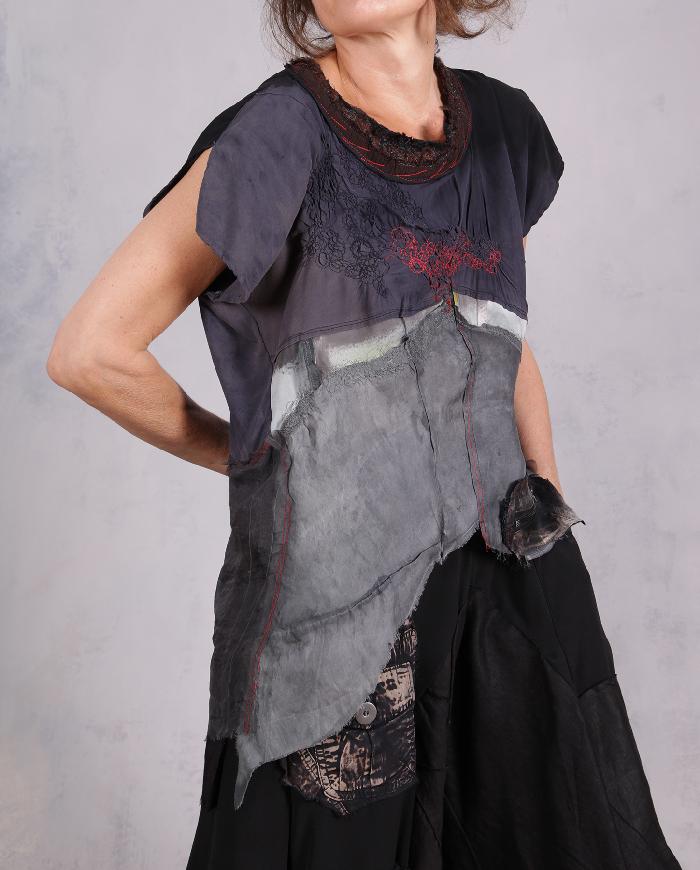 'feather soft shadows' asymmetrical modern top